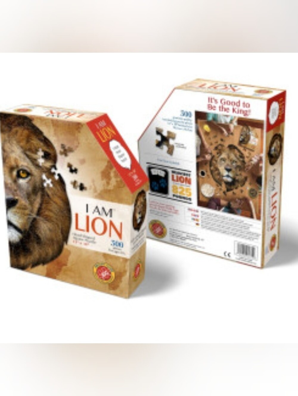 I AM LION Head Shaped 300 Puzzle  Brown Lion Design